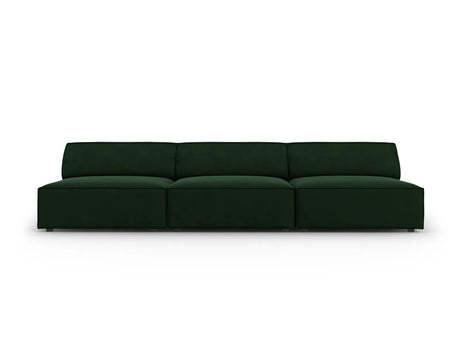 Jodie 3-Sitzer Sofa ohne Armlehnen 240x102 cm aus Samt (Blu78) in Flaschengrün – Bild 1