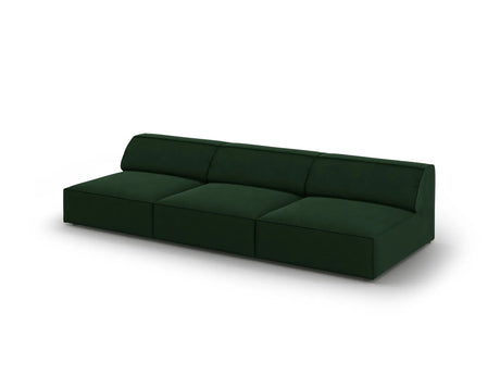 Jodie 3-Sitzer Sofa ohne Armlehnen 240x102 cm aus Samt (Blu78) in Flaschengrün – Bild 3