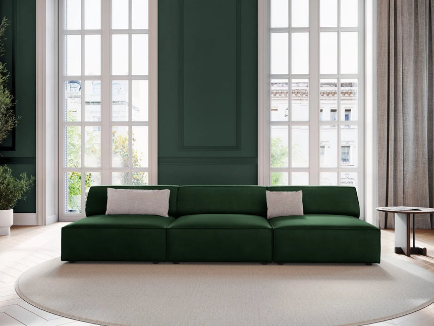 Jodie 3-Sitzer Sofa ohne Armlehnen 240x102 cm aus Samt (Blu78) in Flaschengrün – Bild 7