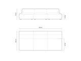 Jodie 3-Sitzer Sofa ohne Armlehnen 240x102 cm aus Strukturierter Stoff (Meg363) in Hellgrau – Bild 6