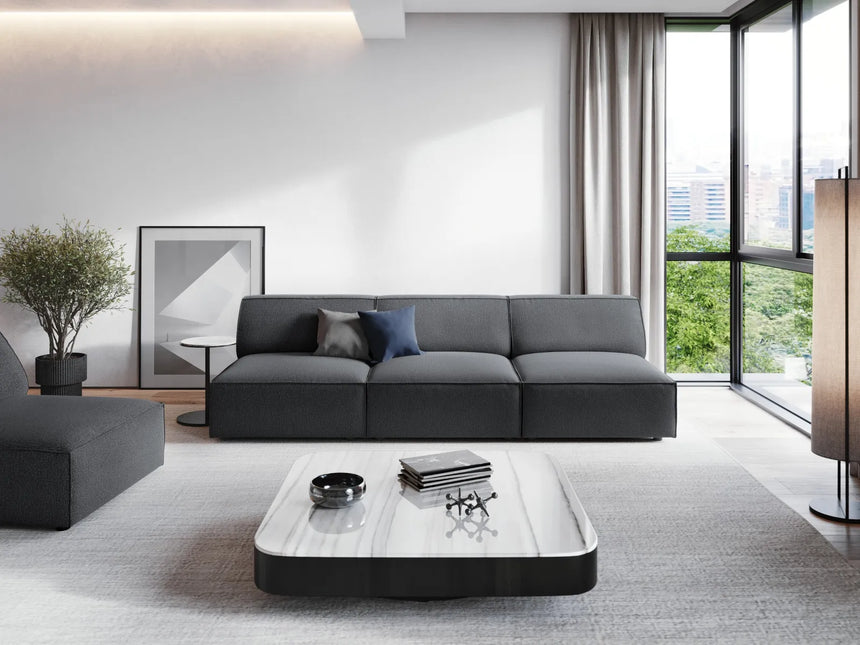 Jodie 3-Sitzer Sofa ohne Armlehnen 240x102 cm aus Strukturierter Stoff (Meg367) in Dunkelgrau – Bild 7