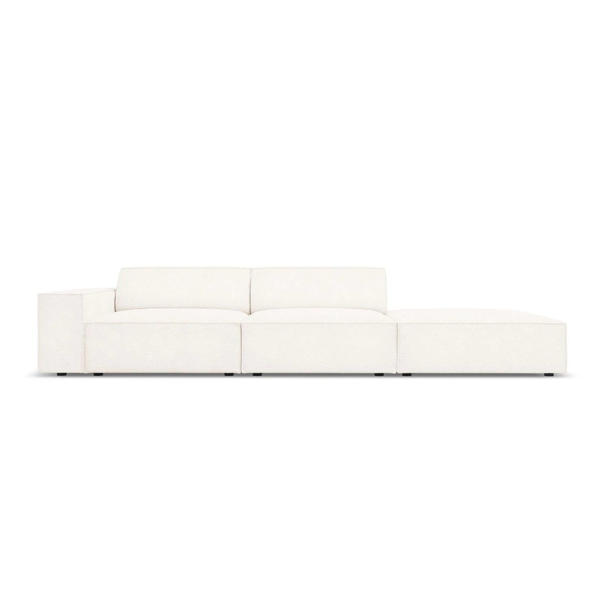 Jodie 3-Sitzer Sofa, Rechte Seite offen, eckig, aus Boucle (AscNATA) in Beige, 262x102 cm – Bild 1