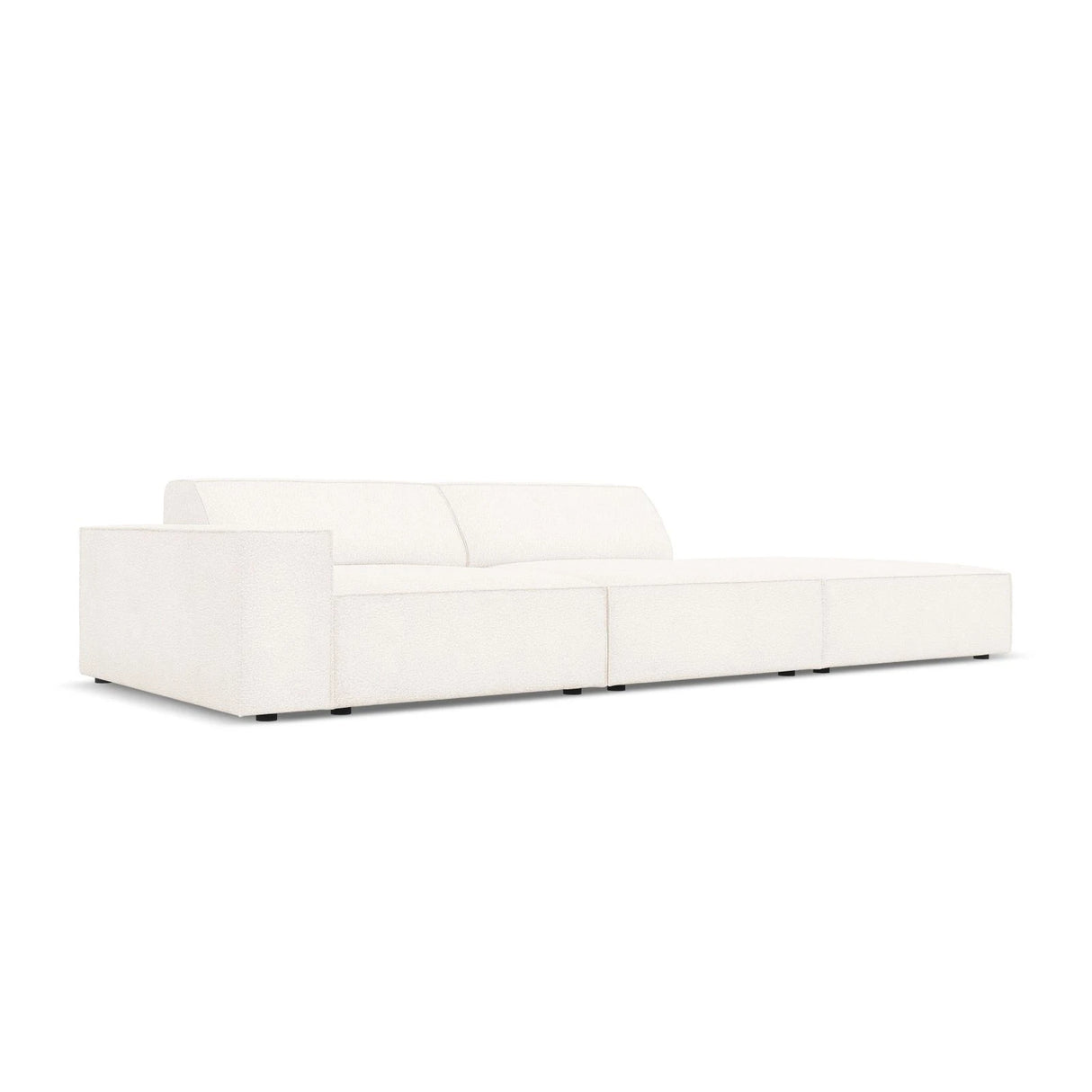 Jodie 3-Sitzer Sofa, Rechte Seite offen, eckig, aus Boucle (AscNATA) in Beige, 262x102 cm – Bild 3