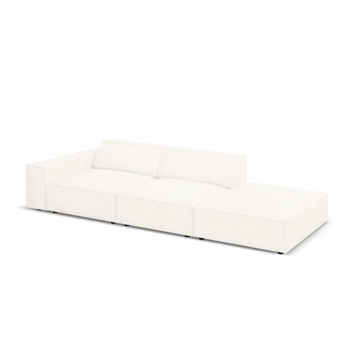 Jodie 3-Sitzer Sofa, Rechte Seite offen, eckig, aus Boucle (AscNATA) in Beige, 262x102 cm – Bild 4