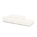 Jodie 3-Sitzer Sofa, Rechte Seite offen, eckig, aus Boucle (AscNATA) in Beige, 262x102 cm – Bild 4