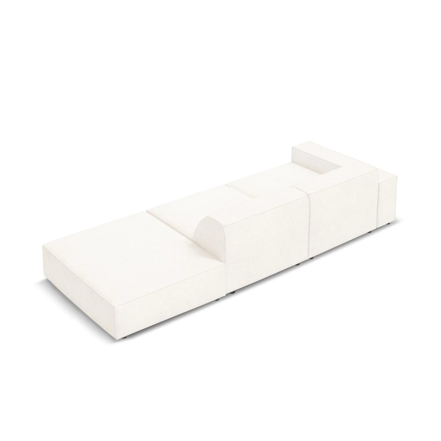 Jodie 3-Sitzer Sofa, Rechte Seite offen, eckig, aus Boucle (AscNATA) in Beige, 262x102 cm – Bild 5