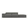 Jodie 3-Sitzer Sofa, Rechte Seite offen, eckig, aus Samt (Blu13) in Hellgrau, 262x102 cm – Bild 1