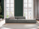 Jodie 3-Sitzer Sofa, Rechte Seite offen, eckig, aus Samt (Blu13) in Hellgrau, 262x102 cm – Bild 2