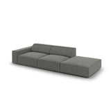 Jodie 3-Sitzer Sofa, Rechte Seite offen, eckig, aus Samt (Blu13) in Hellgrau, 262x102 cm – Bild 4