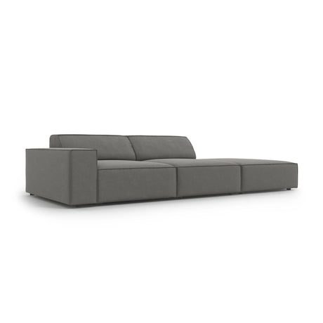 Jodie 3-Sitzer Sofa, Rechte Seite offen, eckig, aus Samt (Blu13) in Hellgrau, 262x102 cm – Bild 5