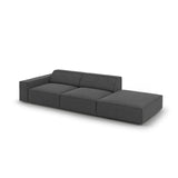 Jodie 3-Sitzer Sofa, Rechte Seite offen, eckig, aus Samt (Blu14) in Grau, 262x102 cm – Bild 4