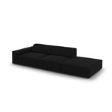 Jodie 3-Sitzer Sofa, Rechte Seite offen, eckig, aus Samt (Blu19) in Schwarz, 262x102 cm – Bild 4