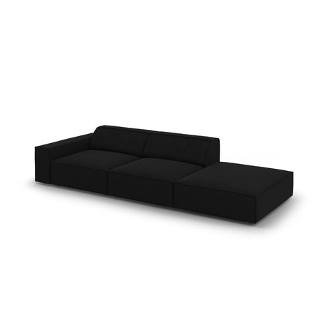 Jodie 3-Sitzer Sofa, Rechte Seite offen, eckig, aus Samt (Blu19) in Schwarz, 262x102 cm – Bild 4