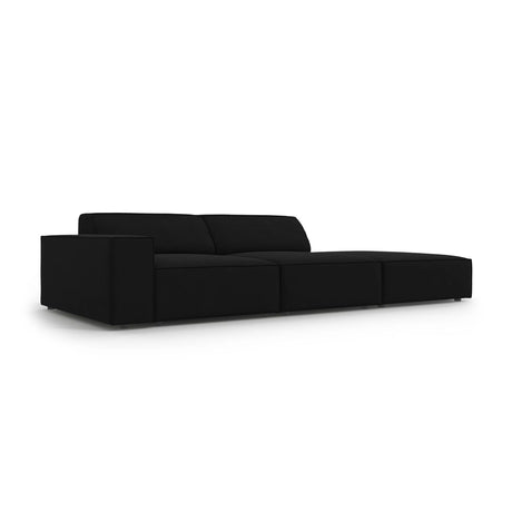 Jodie 3-Sitzer Sofa, Rechte Seite offen, eckig, aus Samt (Blu19) in Schwarz, 262x102 cm – Bild 5