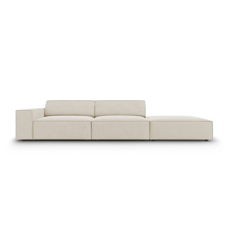 Jodie 3-Sitzer Sofa, Rechte Seite offen, eckig, aus Samt (Blu30) in Dunkelbeige, 262x102 cm – Bild 1