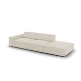 Jodie 3-Sitzer Sofa, Rechte Seite offen, eckig, aus Samt (Blu30) in Dunkelbeige, 262x102 cm – Bild 4