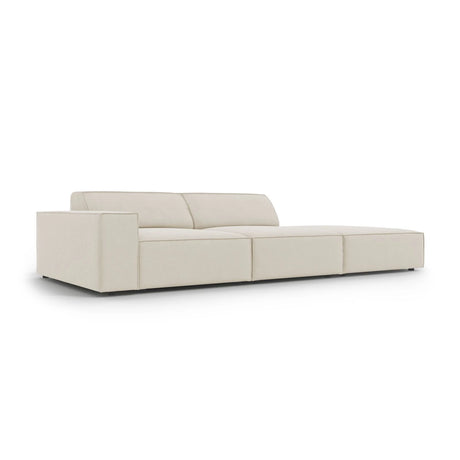 Jodie 3-Sitzer Sofa, Rechte Seite offen, eckig, aus Samt (Blu30) in Dunkelbeige, 262x102 cm – Bild 5