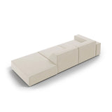 Jodie 3-Sitzer Sofa, Rechte Seite offen, eckig, aus Samt (Blu30) in Dunkelbeige, 262x102 cm – Bild 6