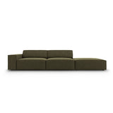 Jodie 3-Sitzer Sofa, Rechte Seite offen, eckig, aus Samt (Blu77) in Grün, 262x102 cm – Bild 1