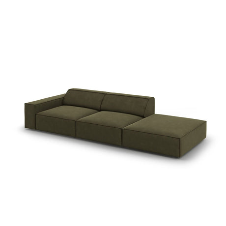 Jodie 3-Sitzer Sofa, Rechte Seite offen, eckig, aus Samt (Blu77) in Grün, 262x102 cm – Bild 4