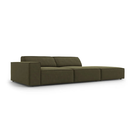 Jodie 3-Sitzer Sofa, Rechte Seite offen, eckig, aus Samt (Blu77) in Grün, 262x102 cm – Bild 5
