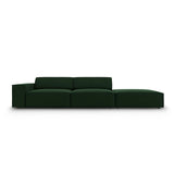 Jodie 3-Sitzer Sofa, Rechte Seite offen, eckig, aus Samt (Blu78) in Flaschengrün, 262x102 cm – Bild 1