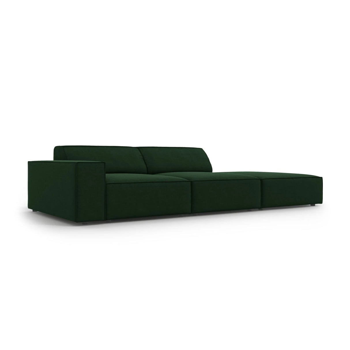 Jodie 3-Sitzer Sofa, Rechte Seite offen, eckig, aus Samt (Blu78) in Flaschengrün, 262x102 cm – Bild 5