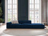 Jodie 3-Sitzer Sofa, Rechte Seite offen, eckig, aus Samt (Blu86) in Königsblau, 262x102 cm – Bild 2