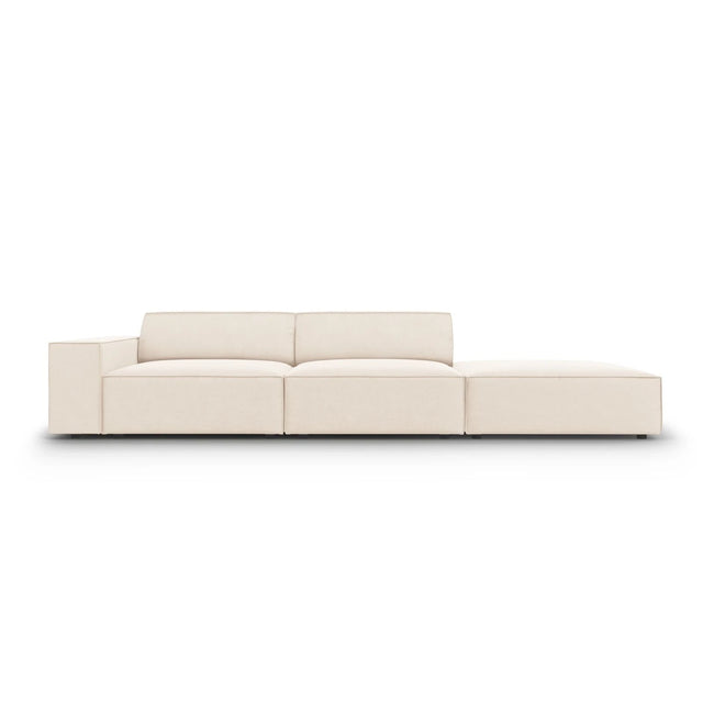 Jodie 3-Sitzer Sofa, Rechte Seite offen, eckig, aus Samt oder Strukturstoff, 262x102 cm – Bild 1
