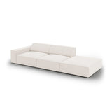 Jodie 3-Sitzer Sofa, Rechte Seite offen, eckig, aus Strukturierter Stoff (Meg351) in Leichtes Beige, 262x102 cm – Bild 4