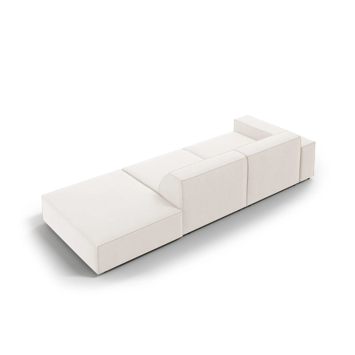 Jodie 3-Sitzer Sofa, Rechte Seite offen, eckig, aus Strukturierter Stoff (Meg351) in Leichtes Beige, 262x102 cm – Bild 6