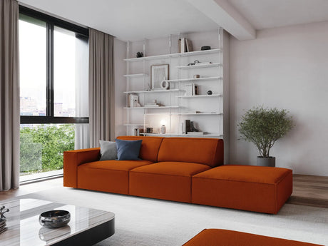Jodie 3-Sitzer Sofa, Rechte Seite offen, eckig, aus Strukturierter Stoff (Meg357) in Terrakotta, 262x102 cm – Bild 2