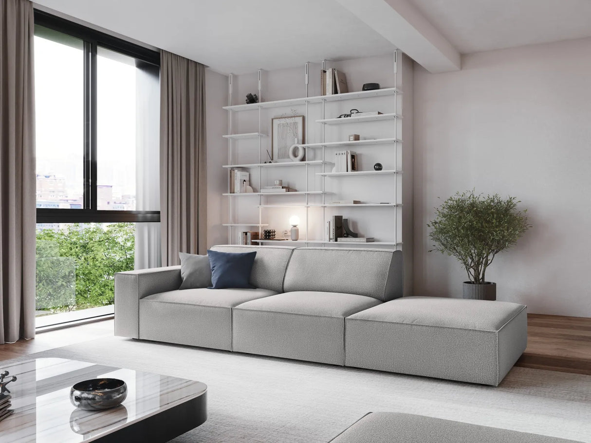 Jodie 3-Sitzer Sofa, Rechte Seite offen, eckig, aus Strukturierter Stoff (Meg363) in Hellgrau, 262x102 cm – Bild 2