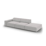 Jodie 3-Sitzer Sofa, Rechte Seite offen, eckig, aus Strukturierter Stoff (Meg363) in Hellgrau, 262x102 cm – Bild 4