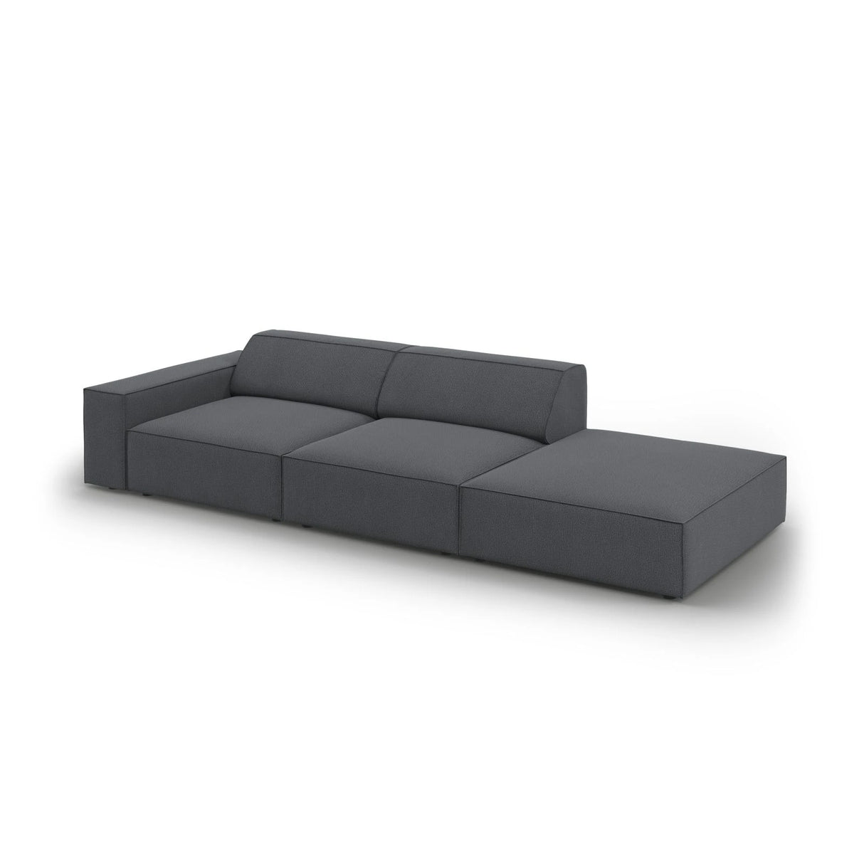 Jodie 3-Sitzer Sofa, Rechte Seite offen, eckig, aus Strukturierter Stoff (Meg367) in Dunkelgrau, 262x102 cm – Bild 4