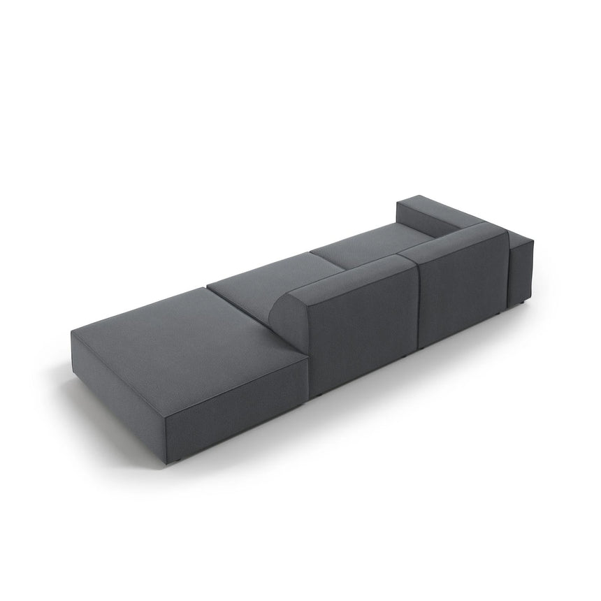 Jodie 3-Sitzer Sofa, Rechte Seite offen, eckig, aus Strukturierter Stoff (Meg367) in Dunkelgrau, 262x102 cm – Bild 6