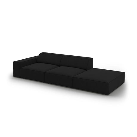 Jodie 3-Sitzer Sofa, Rechte Seite offen, eckig, aus Strukturierter Stoff (Meg368) in Schwarz, 262x102 cm – Bild 4