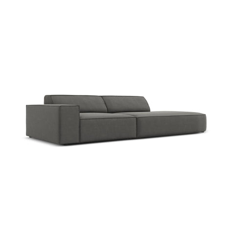 Jodie 3-Sitzer Sofa, Rechte Seite offen, rund, aus Samt (Blu13) in Hellgrau, 262x102 cm – Bild 4