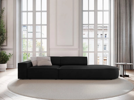 Jodie 3-Sitzer Sofa, Rechte Seite offen, rund, aus Samt (Blu19) in Schwarz, 262x102 cm – Bild 2