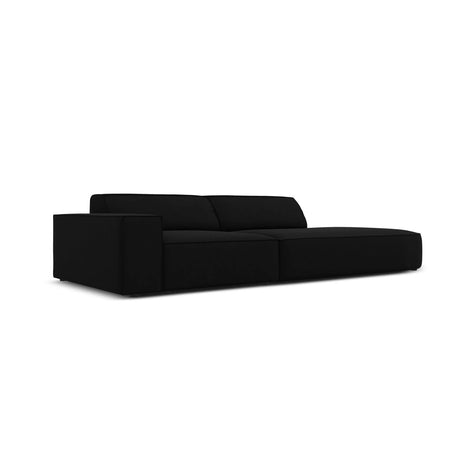 Jodie 3-Sitzer Sofa, Rechte Seite offen, rund, aus Samt (Blu19) in Schwarz, 262x102 cm – Bild 4