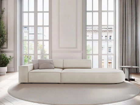 Jodie 3-Sitzer Sofa, Rechte Seite offen, rund, aus Samt (Blu30) in Dunkelbeige, 262x102 cm – Bild 2