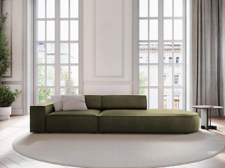Jodie 3-Sitzer Sofa, Rechte Seite offen, rund, aus Samt (Blu77) in Grün, 262x102 cm – Bild 2