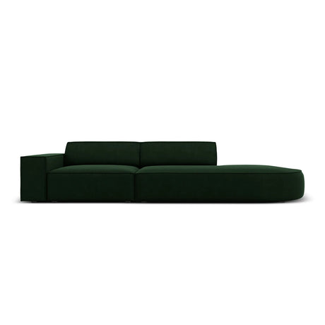 Jodie 3-Sitzer Sofa, Rechte Seite offen, rund, aus Samt (Blu78) in Flaschengrün, 262x102 cm – Bild 1