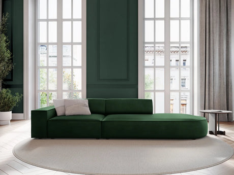 Jodie 3-Sitzer Sofa, Rechte Seite offen, rund, aus Samt (Blu78) in Flaschengrün, 262x102 cm – Bild 2