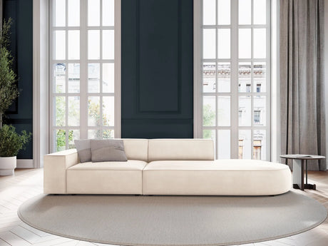 Jodie 3-Sitzer Sofa, Rechte Seite offen, rund, aus Samt oder Strukturstoff, 262x102 cm – Bild 2