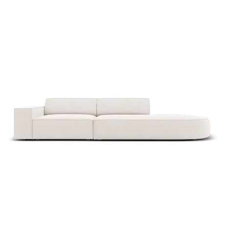 Jodie 3-Sitzer Sofa, Rechte Seite offen, rund, aus Strukturierter Stoff (Meg351) in Leichtes Beige, 262x102 cm – Bild 1