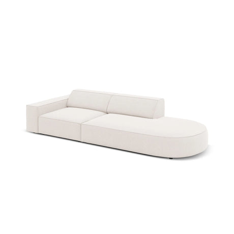 Jodie 3-Sitzer Sofa, Rechte Seite offen, rund, aus Strukturierter Stoff (Meg351) in Leichtes Beige, 262x102 cm – Bild 4
