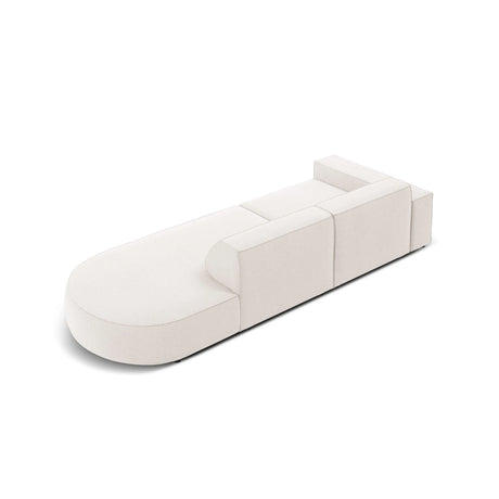 Jodie 3-Sitzer Sofa, Rechte Seite offen, rund, aus Strukturierter Stoff (Meg351) in Leichtes Beige, 262x102 cm – Bild 5