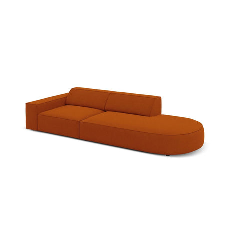 Jodie 3-Sitzer Sofa, Rechte Seite offen, rund, aus Strukturierter Stoff (Meg357) in Terrakotta, 262x102 cm – Bild 4