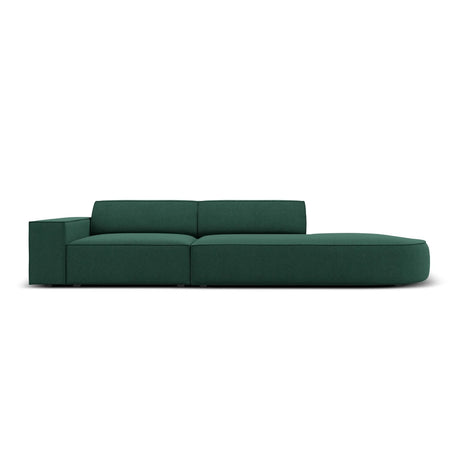 Jodie 3-Sitzer Sofa, Rechte Seite offen, rund, aus Strukturierter Stoff (Meg359) in Grün, 262x102 cm – Bild 1